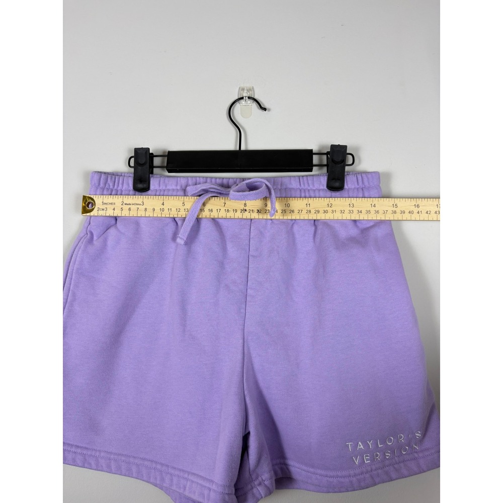 Emacity Threads Taylors Version Purple Sweat Shorts Womens Medium Lavender - Picture 2 of 8